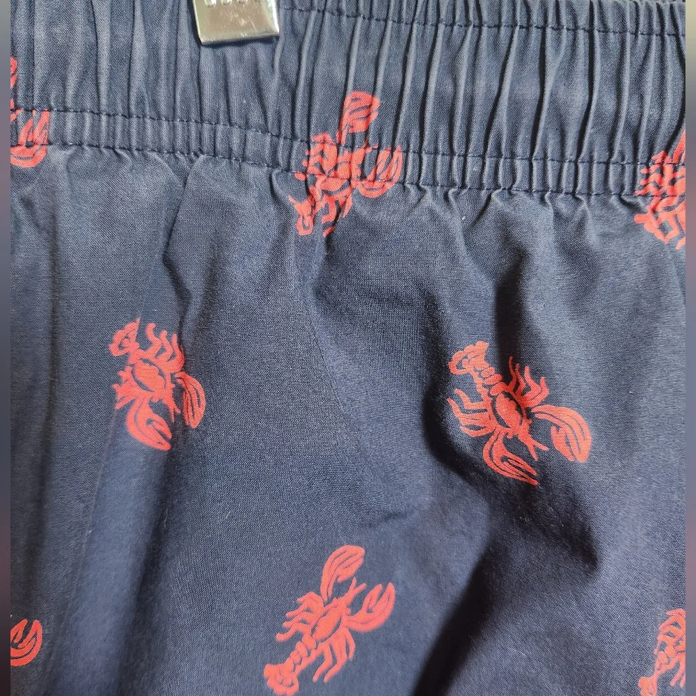 Polo by Ralph Lauren Red Lobster Print Navy Board‎ Shorts Pockets Beach Medium